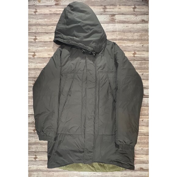 Wallace & Barnes  Lofty Nylon Parka PrimaLoft Size M color Black **repaired - Picture 1 of 10